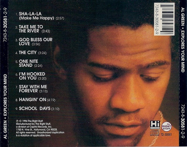 Al Green - Explores Your Mind (CD) - Image 2