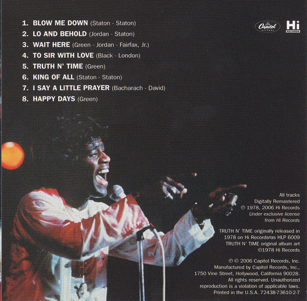 Al Green - Truth N' Time (CD) - Image 2