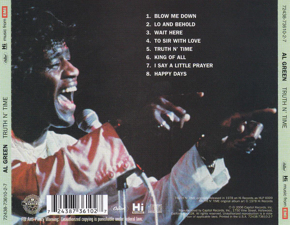 Al Green - Truth N' Time (CD) - Image 4