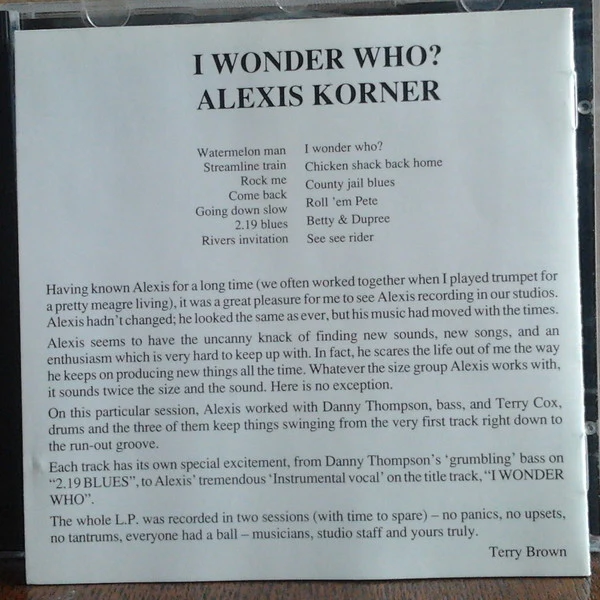 Alexis Korner - I Wonder Who ? (CD) - Image 3
