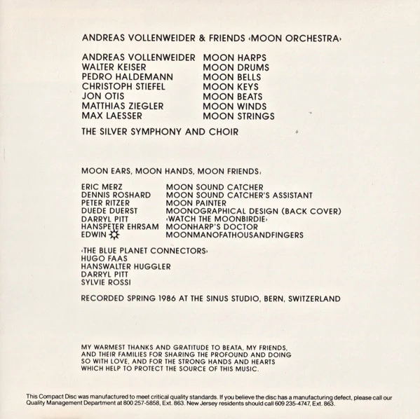 Andreas Vollenweider - Down To The Moon (CD) - Image 5