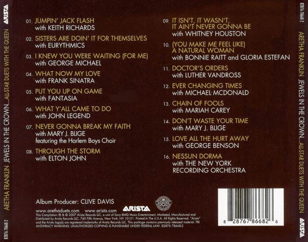 Aretha Franklin - Jewels In The Crown: All-Star Duets With The Queen (CD) - Image 2