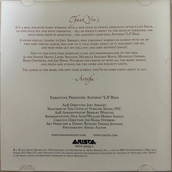 Aretha Franklin - So Damn Happy (CD) - Image 2