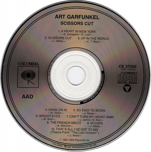 Art Garfunkel - Scissors Cut (CD) - Image 3
