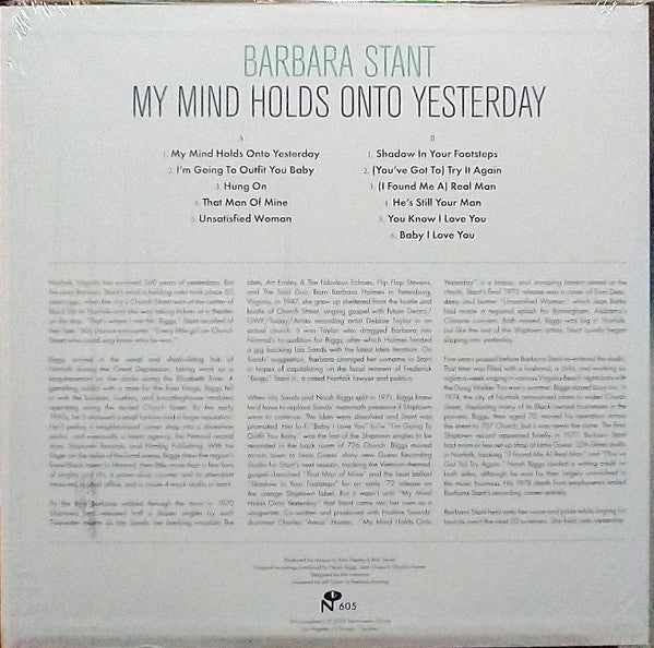 Barbara Stant - My Mind Holds Onto Yesterday (Vinyl) - Image 2