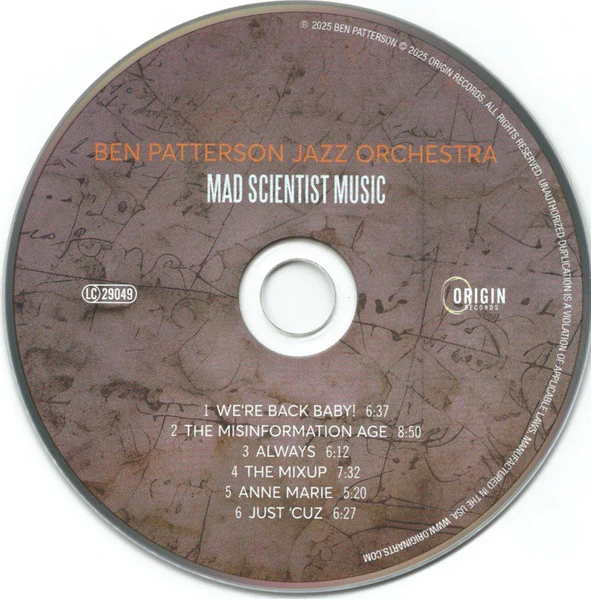 Ben Patterson Jazz Orchestra - Mad Scientist Music (CD) - Image 5
