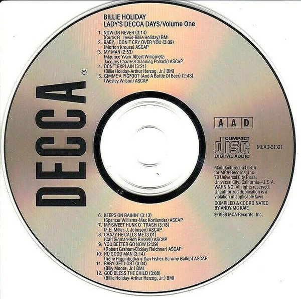 Billie Holiday - Lady's Decca Days Volume One (CD) - Image 3