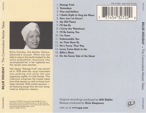 Billie Holiday - The Commodore Master Takes (CD) - Image 3
