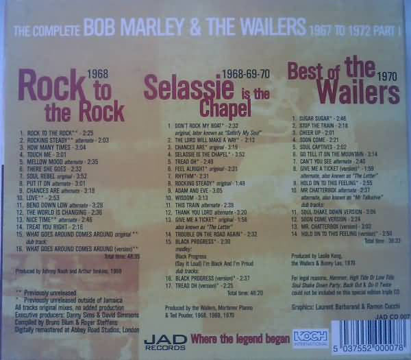 Bob Marley & The Wailers - The Complete Bob Marley & The Wailers 1967 To 1972 Part I (CD) - Image 2