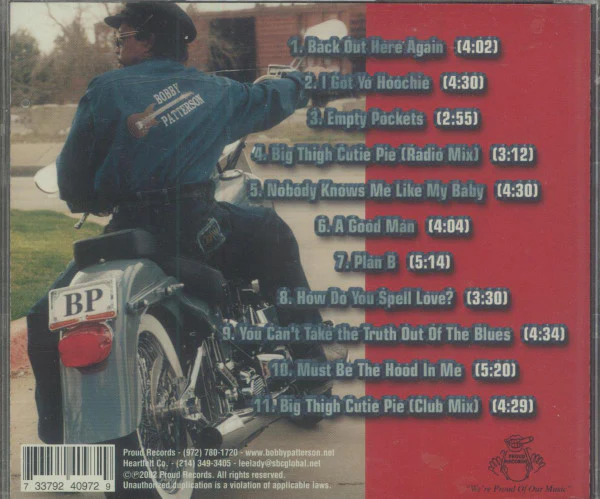 Bobby Patterson - Back Out Here Again (CD) - Image 2