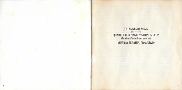 Johannes Brahms, Murray Perahia, Amadeus-Quartett - Piano Quartet, Op.25 (CD) - Image 5