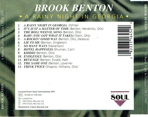 Brook Benton - A Rainy Night In Georgia (CD) - Image 2