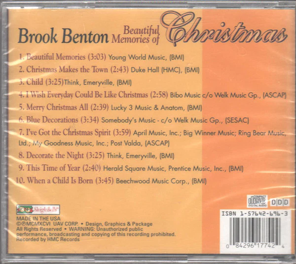 Brook Benton - Beautiful Memories Of Christmas (CD) - Image 2