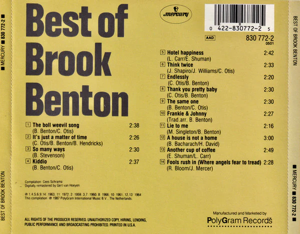 Brook Benton - Best Of Brook Benton (CD) - Image 2