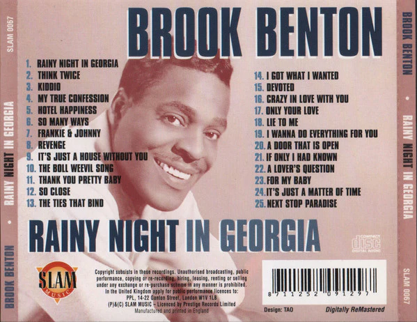 Brook Benton - Rainy Night In Georgia (CD) - Image 2