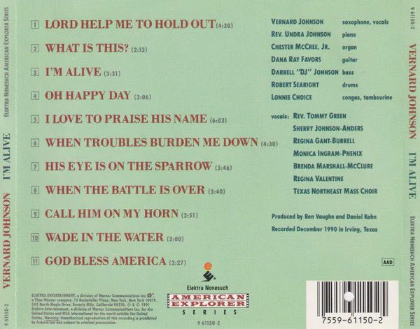 Brother Vernard Johnson - I'm Alive (CD) - Image 2