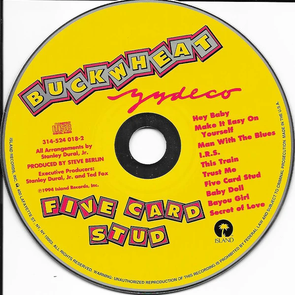 Buckwheat Zydeco - Five Card Stud (CD) - Image 3