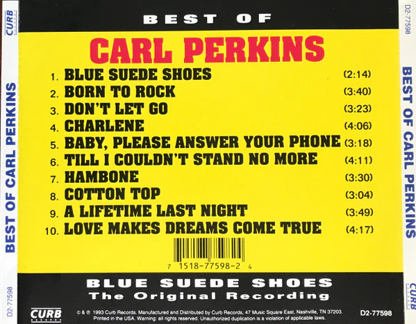 Carl Perkins - Best Of Carl Perkins (Blue Suede Shoes The Original Recording) (CD) - Image 2