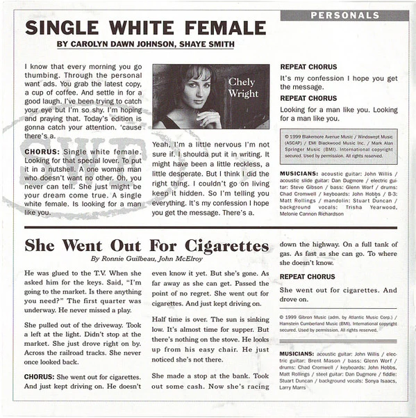Chely Wright - Single White Female (CD) - Image 4
