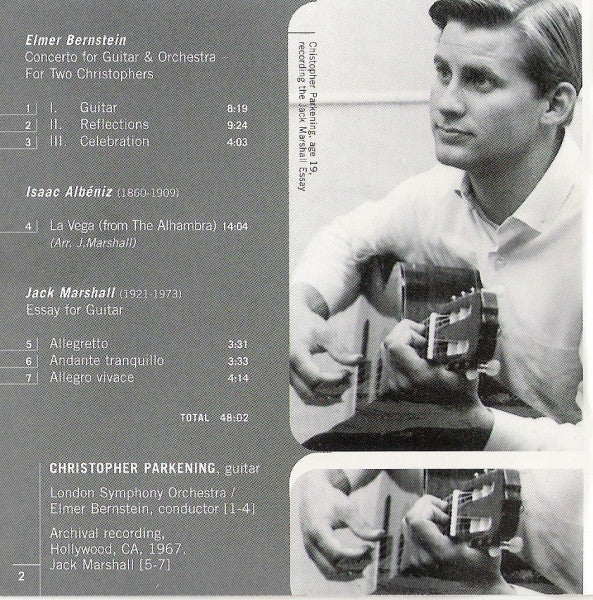 Christopher Parkening, Elmer Bernstein, Isaac Albéniz Albéniz Jack Marshall, London Symphony Orchestra - Concerto For Guitar / The Alhambra: La Vega / Essay For Guitar (CD) - Image 4