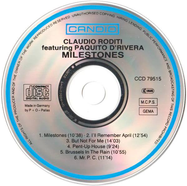 Claudio Roditi Featuring Paquito D'Rivera - Milestones (CD) - Image 3
