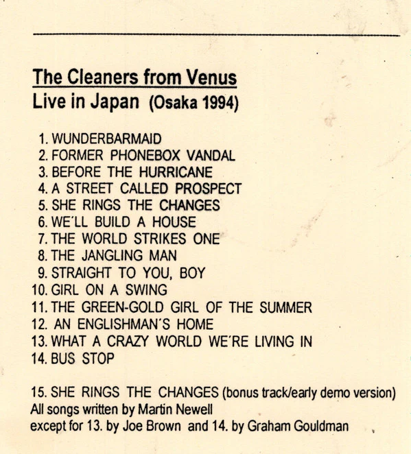 Cleaners From Venus - Live In Japan (Osaka 1994) (CD) - Image 2