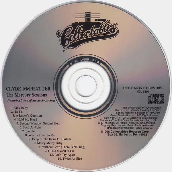 Clyde McPhatter - The Mercury Sessions - Featuring Live & Studio Recordings (CD) - Image 4