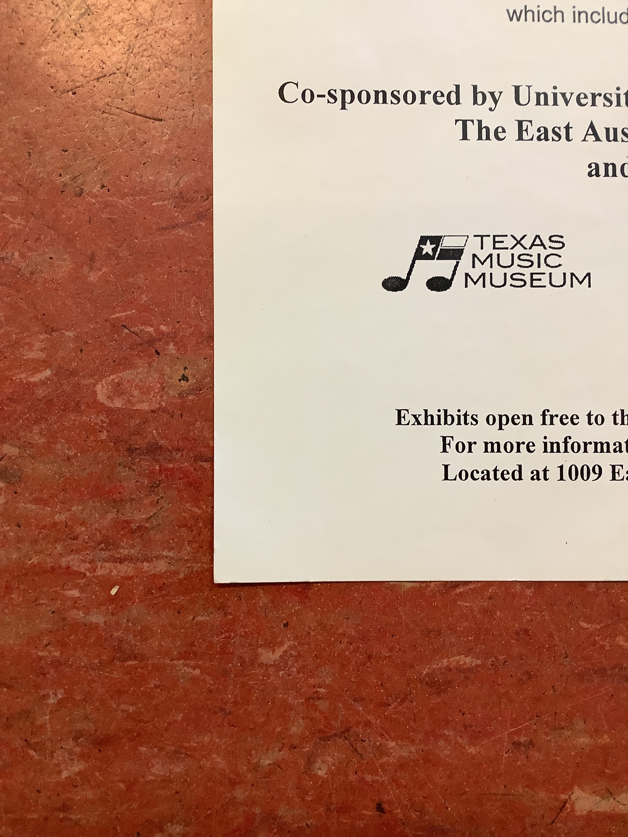 "Come Over to the East Side" Texas Music Museum (Poster) - Image 5
