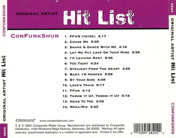 Con Funk Shun - Original Artist Hit List (CD) - Image 5