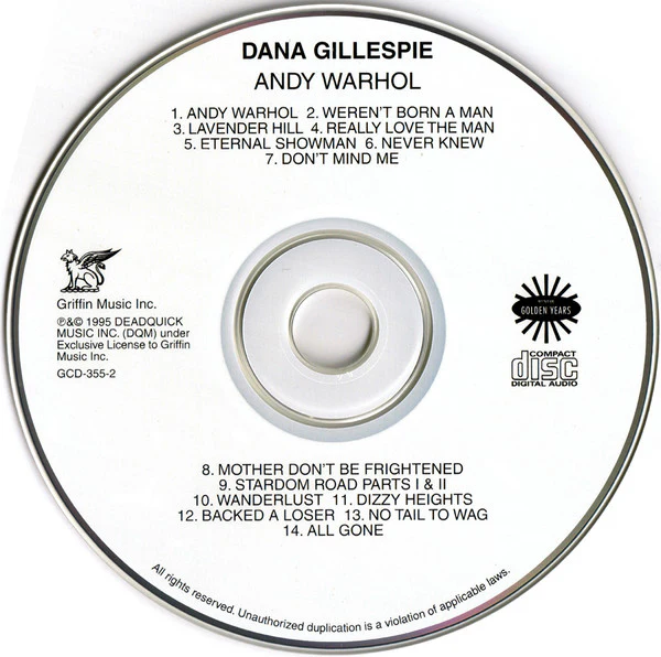 Dana Gillespie - Andy Warhol (CD) - Image 3