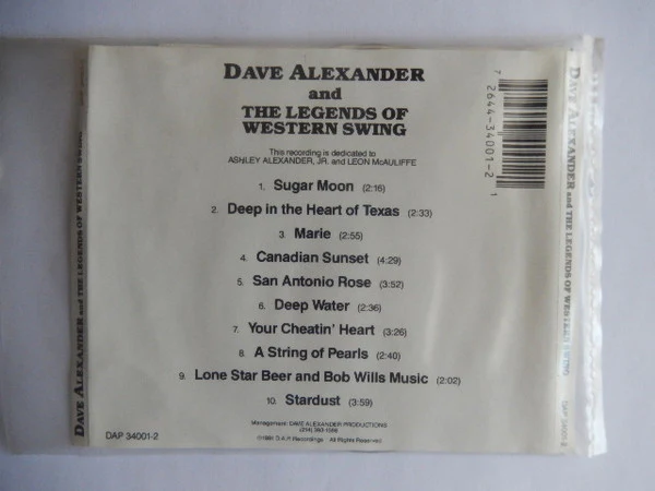Dave Alexander And The Legends Of Western Swing - Collectors Edition (CD) - Image 2