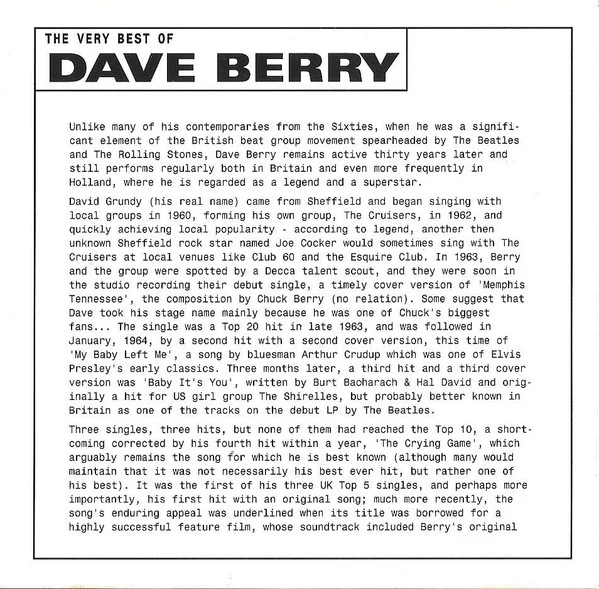 Dave Berry - The Very Best Of (CD) - Image 4