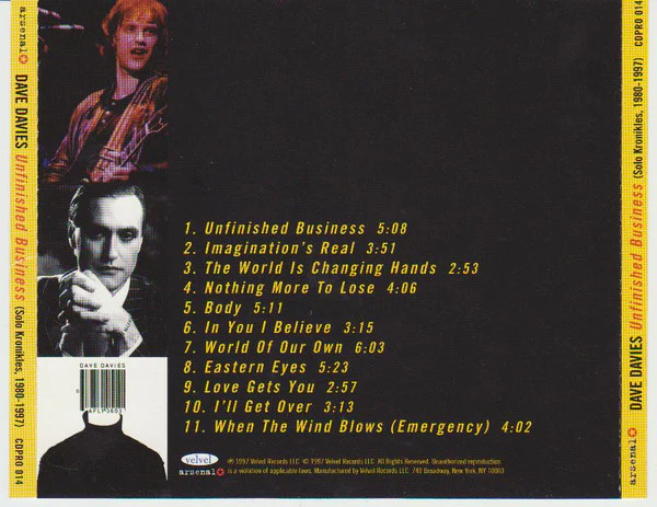Dave Davies - Unfinished Business (Solo Kronikles, 1980-1997) (CD) - Image 2