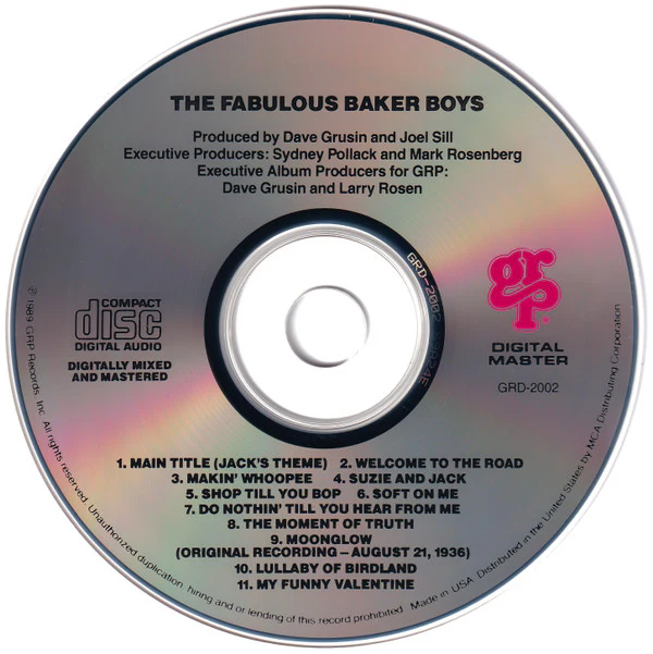 Dave Grusin - The Fabulous Baker Boys (Original Motion Picture Soundtrack) (CD) - Image 3