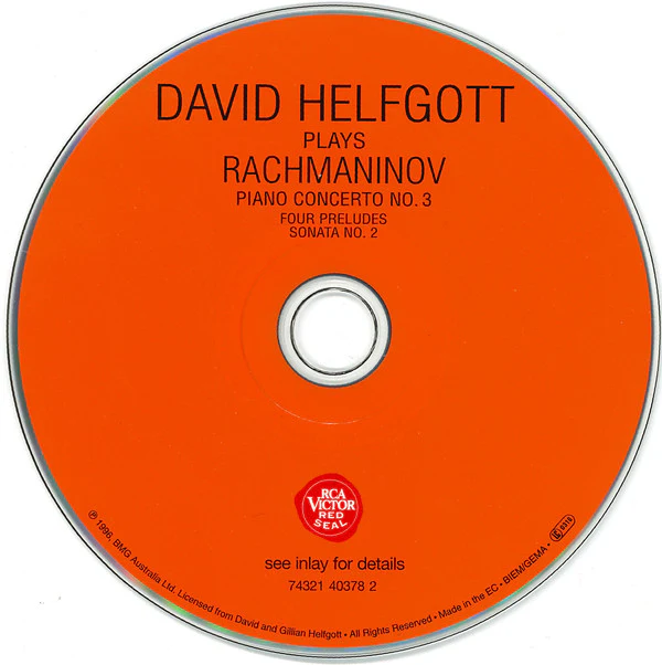 David Helfgott - David Helfgott Plays Rachmaninov - Piano Concerto No. 3, Four Preludes, Sonata No. 2 (CD) - Image 3