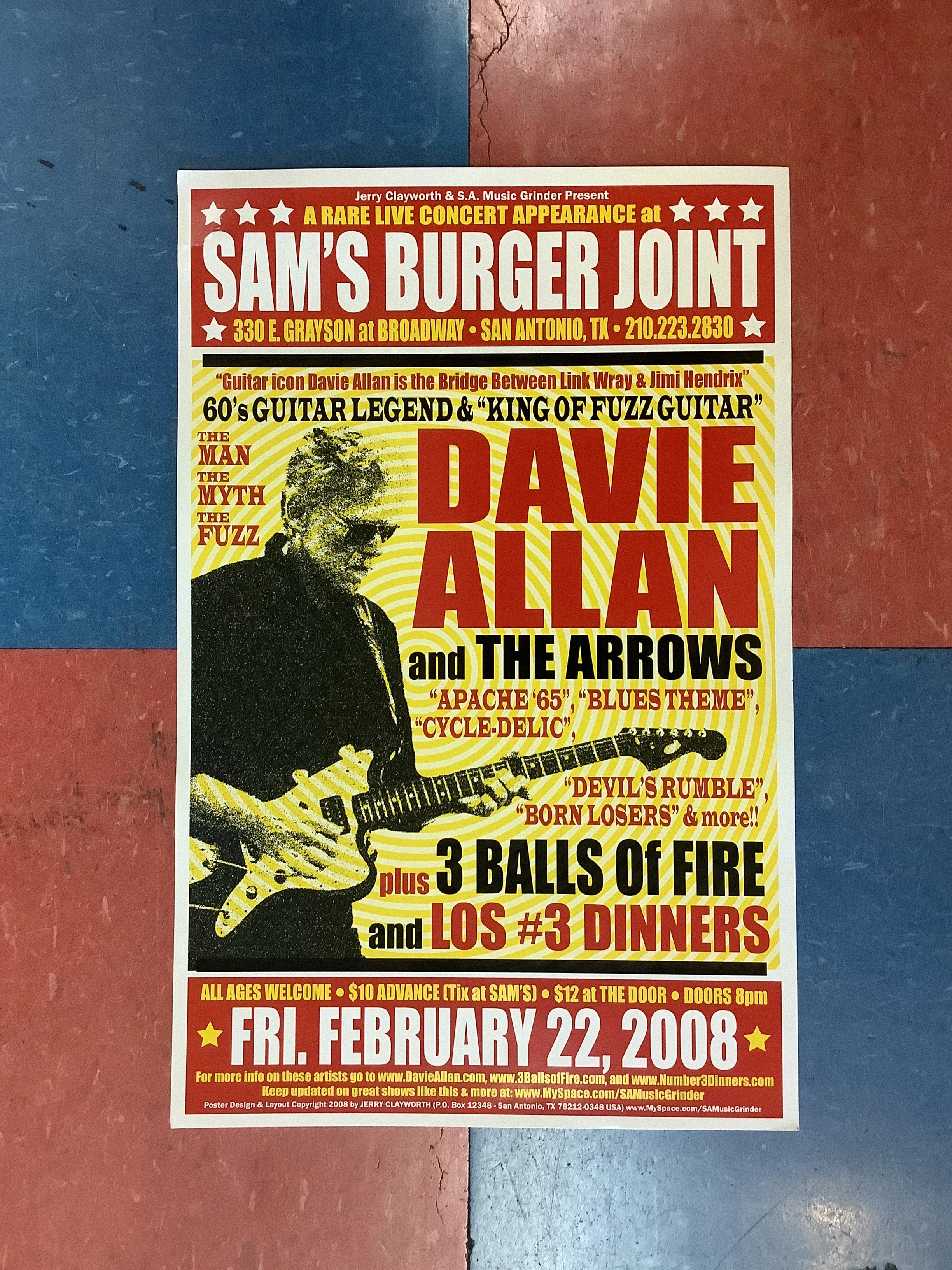 Davie Allan and The Arrows at Sam's Burger Joint - 2008 (Poster)