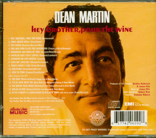 Dean Martin - Hey, Brother, Pour The Wine (CD) - Image 2
