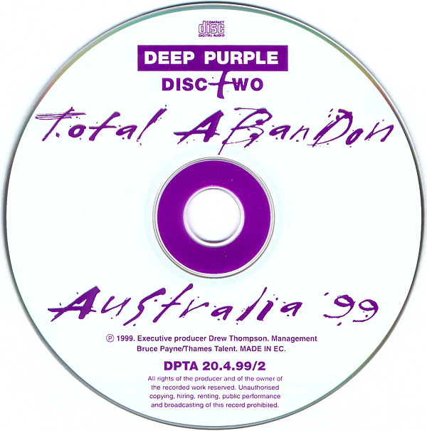 Deep Purple - Total Abandon - Australia '99 (CD) - Image 4