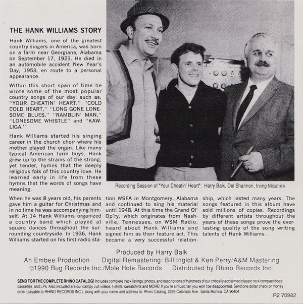 Del Shannon - Sings Hank Williams (CD) - Image 3
