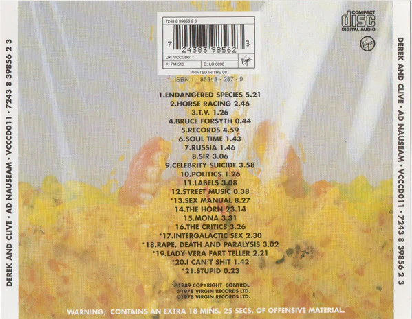 Derek & Clive - Ad Nauseam (CD) - Image 2