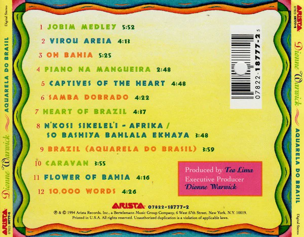 Dionne Warwick - Aquarela Do Brasil (CD) - Image 2