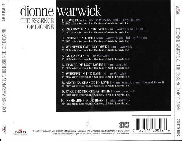 Dionne Warwick - The Essence Of Dionne (CD) - Image 3