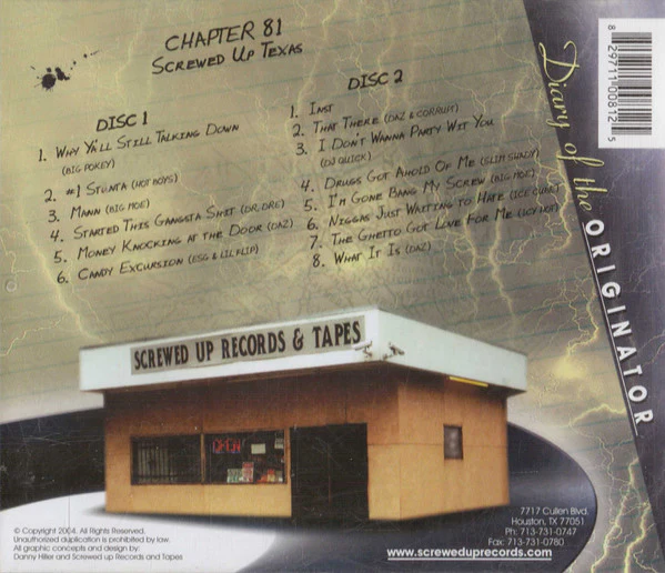 DJ Screw  - Diary Of The Originator: Chapter 81 (Screwed Up Texas) (CDr) - Image 2