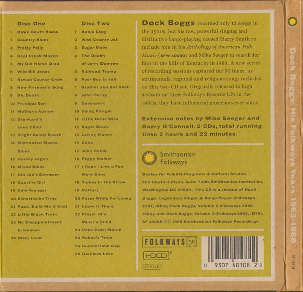 Dock Boggs - His Folkways Years 1963-1968 (CD) - Image 2