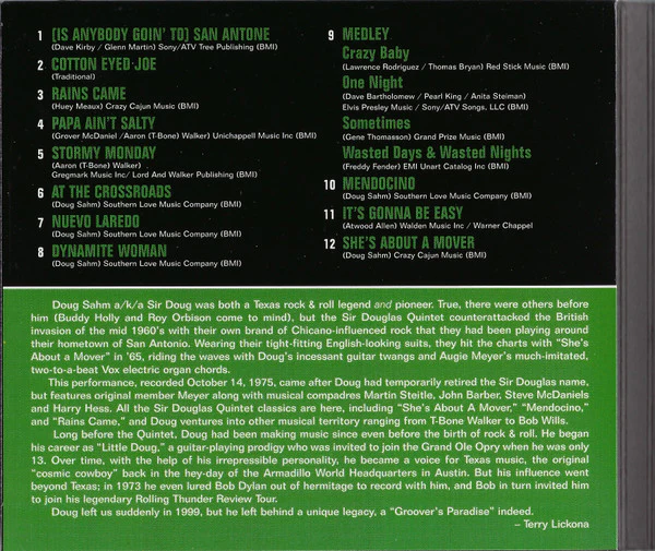 Doug Sahm - Live From Austin TX (CD) - Image 5