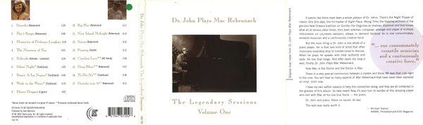 Dr. John - Dr. John Plays Mac Rebennack (The Legendary Sessions Volume One) (CD) - Image 2