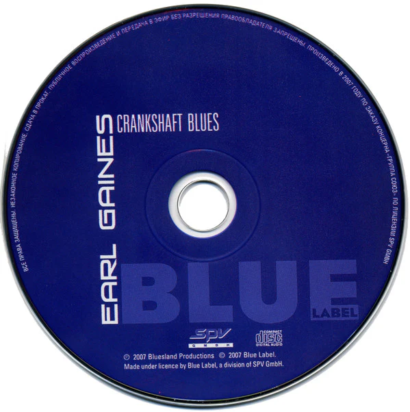 Earl Gaines - Crankshaft Blues (CD) - Image 2