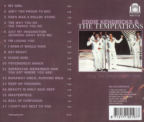 Eddie Kendricks & The Temptations - Sing The Temptations' Best (CD) - Image 2