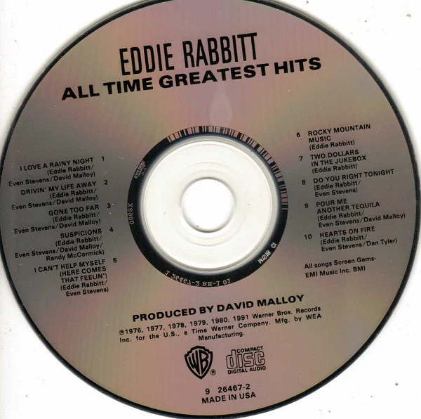 Eddie Rabbitt - All Time Greatest Hits (CD) - Image 3