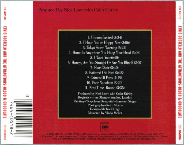 Elvis Costello & The Attractions - Blood & Chocolate (CD) - Image 2
